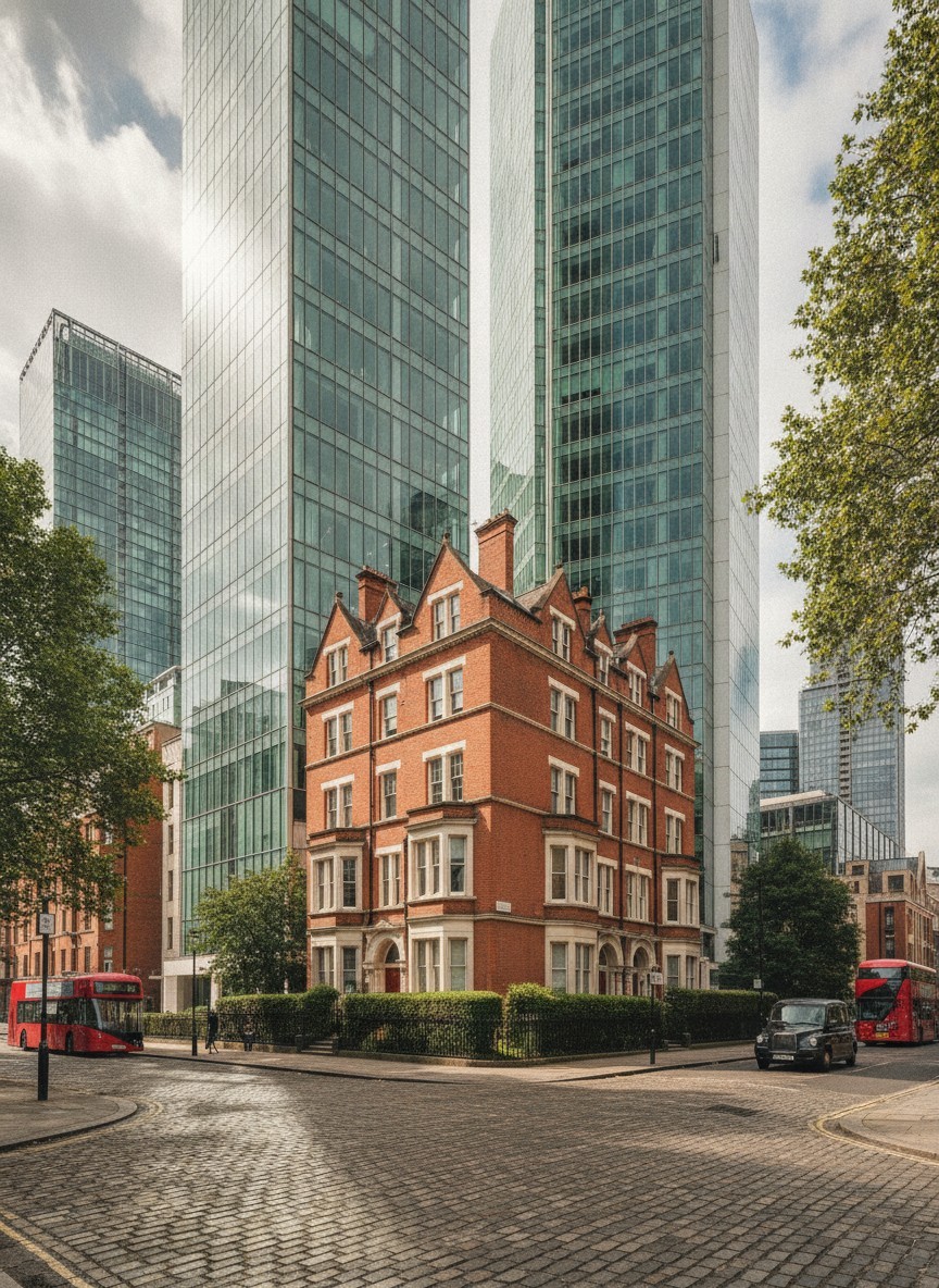 Red brick residential building among the city's older housing stock